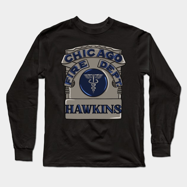 Evan Hawkins | Chicago Fire Badge Long Sleeve T-Shirt by icantdrawfaces